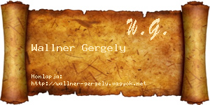 Wallner Gergely névjegykártya